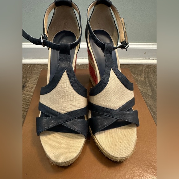 Blue/coral wedges - Size 9 - Picture 3 of 3